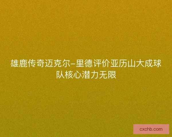 雄鹿传奇迈克尔-里德评价亚历山大成球队核心潜力无限
