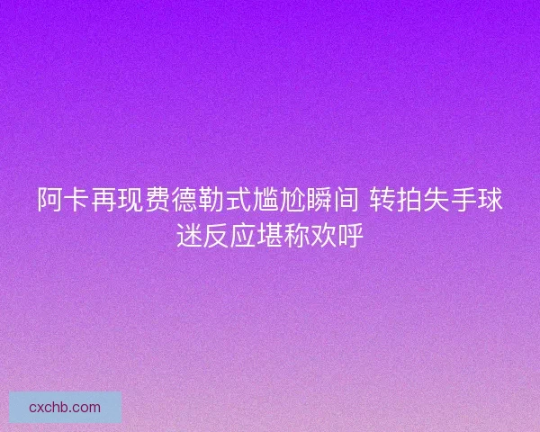 阿卡再现费德勒式尴尬瞬间 转拍失手球迷反应堪称欢呼